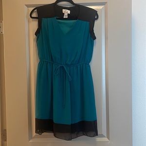 Teal chiffon dress
